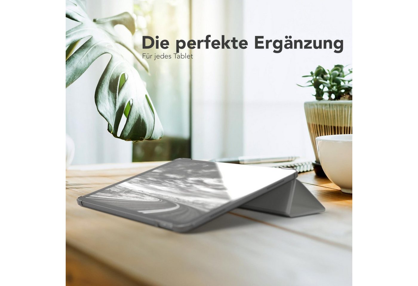 EAZY CASE Tablet-Hülle Smart Case für Apple iPad Air 4 2020 / Air 5 2022 10,9 Zoll, Tablet Case Bookcover Smart Flipcase Schutztasche magnetisch Hellgrau von EAZY CASE