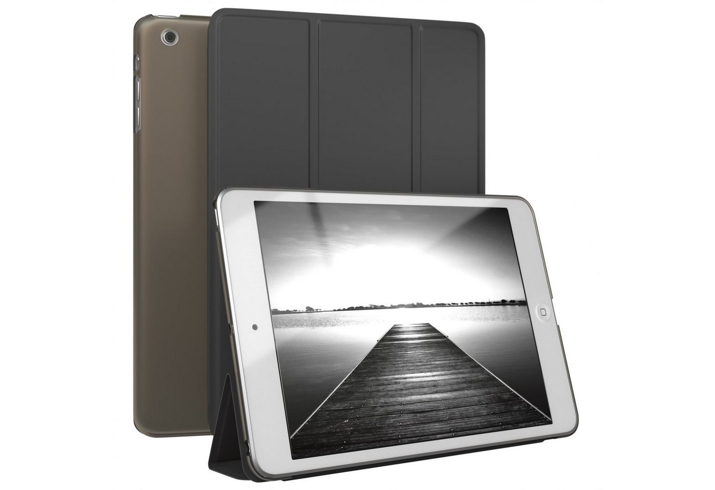 EAZY CASE Tablet-Hülle Smart Case für iPad Mini 1. / 2. / 3. Generation 7,9 Zoll, Hülle mit Standfunktion Tablet Klapphülle Anti-Kratz Tasche Schwarz von EAZY CASE