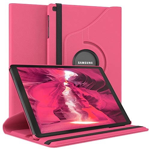 EAZY CASE - Tablet Hülle für Samsung Galaxy Tab A 10.1 (2019) Schutzhülle 10.1 Zoll Smart Cover Tablet Case Rotationcase zum Aufstellen Klapphülle 360° drehbar mit Standfunktion Tasche Kunstleder Pink von EAZY CASE