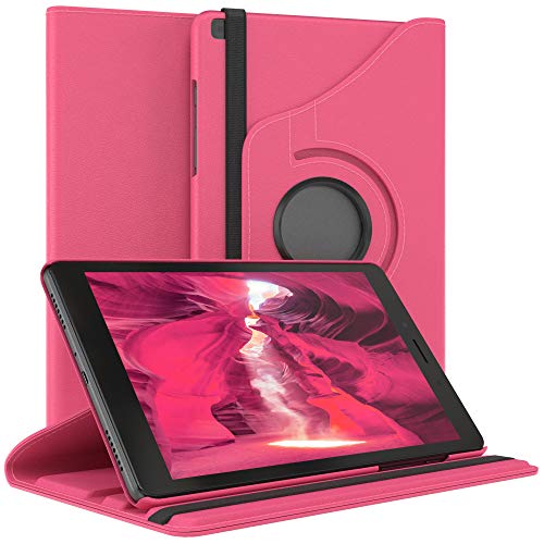 EAZY CASE - Tablet Hülle für Samsung Galaxy Tab A 8.0 (2019) Schutzhülle 8 Zoll Smart Cover Tablet Case Rotationcase zum Aufstellen Klapphülle 360° drehbar mit Standfunktion Tasche Kunstleder Pink von EAZY CASE