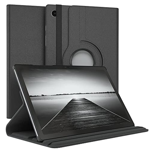 EAZY CASE - Tablet Hülle für Samsung Galaxy Tab A8 10.5 Schutzhülle 10.5 Zoll Smart Cover Tablet Case Rotationcase zum Aufstellen Klapphülle 360° drehbar mit Standfunktion Tasche Kunstleder Schwarz von EAZY CASE