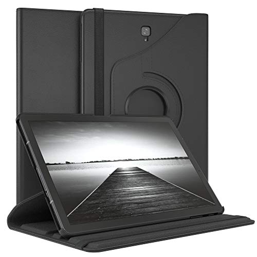 EAZY CASE - Tablet Hülle für Samsung Galaxy Tab S4 Schutzhülle 10.5 Zoll Smart Cover Tablet Case Rotationcase zum Aufstellen Klapphülle 360° drehbar mit Standfunktion Tasche Kunstleder Schwarz von EAZY CASE