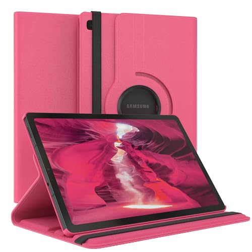 EAZY CASE - Tablet Hülle für Samsung Galaxy Tab S6 Lite Schutzhülle 10.4 Zoll Smart Cover Tablet Case Rotationcase zum Aufstellen Klapphülle 360° drehbar mit Standfunktion Tasche Kunstleder Pink von EAZY CASE