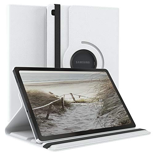EAZY CASE - Tablet Hülle für Samsung Galaxy Tab S6 Lite Schutzhülle 10.4 Zoll Smart Cover Tablet Case Rotationcase zum Aufstellen Klapphülle 360° drehbar mit Standfunktion Tasche Kunstleder Weiß von EAZY CASE