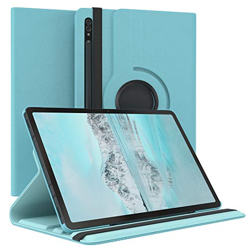 EAZY CASE - Tablet Hülle für Samsung Galaxy Tab S7 / Tab S8 Schutzhülle 11 Zoll Smart Cover Tablet Case Rotationcase zum Aufstellen Klapphülle 360° drehbar mit Standfunktion Tasche Kunstleder Blau von EAZY CASE