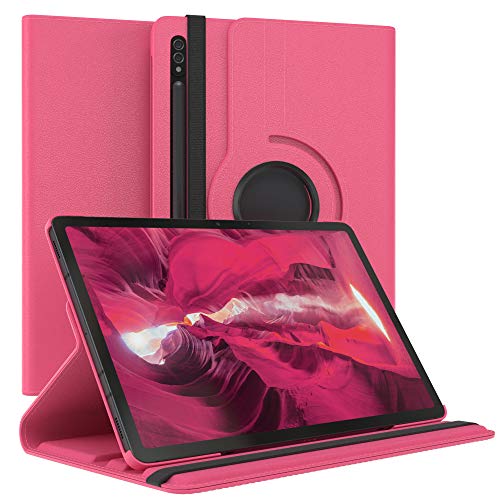 EAZY CASE - Tablet Hülle für Samsung Galaxy Tab S7 / Tab S8 Schutzhülle 11 Zoll Smart Cover Tablet Case Rotationcase zum Aufstellen Klapphülle 360° drehbar mit Standfunktion Tasche Kunstleder Pink von EAZY CASE