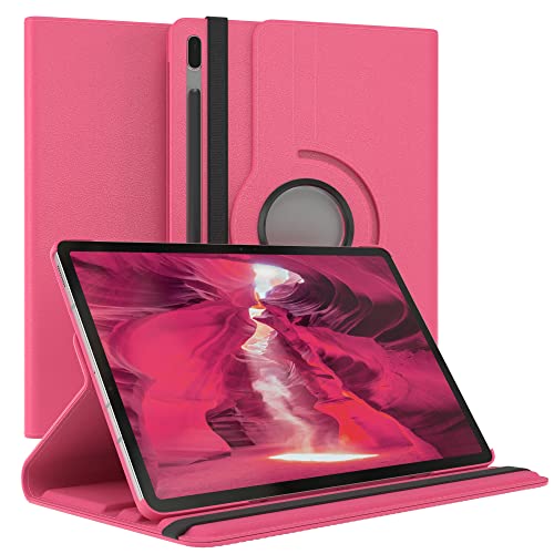 EAZY CASE - Tablet Hülle für Samsung Galaxy Tab S7 FE (5G) Schutzhülle 12.4 Zoll Smart Cover Tablet Case Rotationcase zum Aufstellen Klapphülle 360° drehbar mit Standfunktion Tasche Kunstleder Pink von EAZY CASE