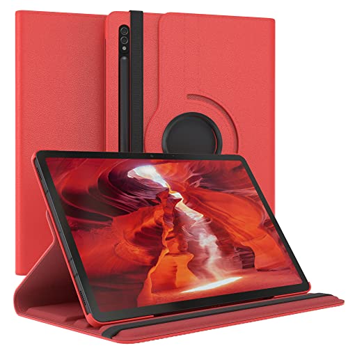 EAZY CASE - Tablet Hülle für Samsung Galaxy Tab S8 Schutzhülle 11 Zoll Smart Cover Tablet Case Rotationcase zum Aufstellen Klapphülle 360° drehbar mit Standfunktion Tasche Kunstleder Rot von EAZY CASE