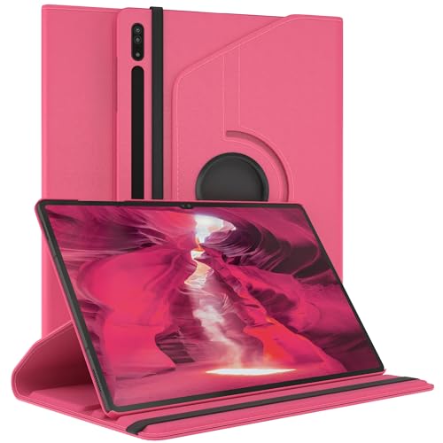 EAZY CASE - Tablet Hülle für Samsung Galaxy Tab S8 Ultra Schutzhülle 14.6 Zoll Smart Cover Tablet Case Rotationcase zum Aufstellen Klapphülle 360° drehbar mit Standfunktion Tasche Kunstleder Pink von EAZY CASE