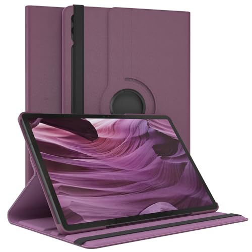 EAZY CASE - Tablet Hülle für Samsung Galaxy Tab S10 Plus / S9 FE Plus Schutzhülle Smart Cover Tablet Case Rotationcase zum Aufstellen Klapphülle 360° drehbar mit Standfunktion Tasche Kunstleder Lila von EAZY CASE