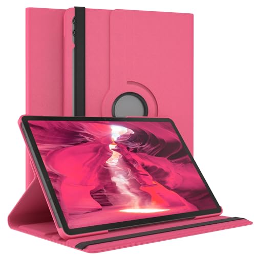 EAZY CASE - Tablet Hülle für Samsung Galaxy Tab S9 FE Plus Schutzhülle 12.4 Zoll Smart Cover Tablet Case Rotationcase zum Aufstellen Klapphülle 360° drehbar mit Standfunktion Tasche Kunstleder Pink von EAZY CASE