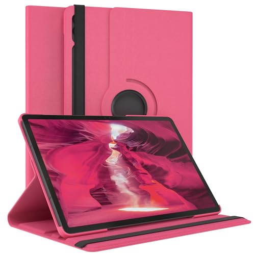 EAZY CASE - Tablet Hülle für Samsung Galaxy Tab S9 FE Plus Schutzhülle 12.4 Zoll Smart Cover Tablet Case Rotationcase zum Aufstellen Klapphülle 360° drehbar mit Standfunktion Tasche Kunstleder Pink von EAZY CASE