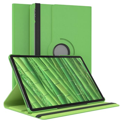 EAZY CASE - Tablet Hülle für Samsung Galaxy Tab S9 Plus Schutzhülle 12.4 Zoll Smart Cover Tablet Case Rotationcase zum Aufstellen Klapphülle 360° drehbar mit Standfunktion Tasche Kunstleder Grün von EAZY CASE