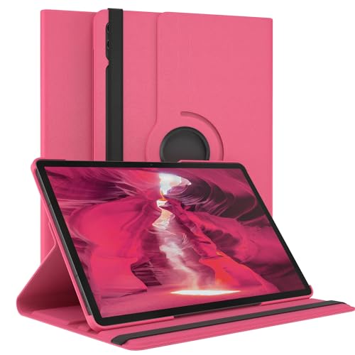 EAZY CASE - Tablet Hülle für Samsung Galaxy Tab S9 Plus Schutzhülle 12.4 Zoll Smart Cover Tablet Case Rotationcase zum Aufstellen Klapphülle 360° drehbar mit Standfunktion Tasche Kunstleder Pink von EAZY CASE