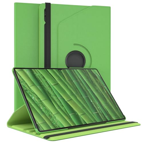 EAZY CASE - Tablet Hülle für Samsung Galaxy Tab S10 Ultra/Tab S9 Ultra Schutzhülle Smart Cover Tablet Rotationcase zum Aufstellen Klapphülle 360° drehbar mit Standfunktion Tasche Kunstleder Grün von EAZY CASE