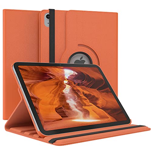 EAZY CASE - Tablet Hülle für iPad 10 Generation 2022 Schutzhülle 10.9 Zoll Smart Cover Tablet Case Rotationcase zum Aufstellen Klapphülle 360° drehbar mit Standfunktion Tasche Kunstleder Orange von EAZY CASE