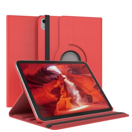 EAZY CASE - Tablet Hülle für iPad 10 Generation 2022 Schutzhülle 10.9 Zoll Smart Cover Tablet Case Rotationcase zum Aufstellen Klapphülle 360° drehbar mit Standfunktion Tasche Kunstleder Rot von EAZY CASE