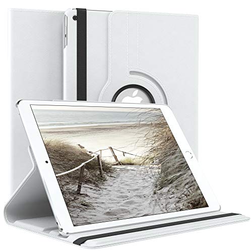 EAZY CASE - Tablet Hülle für iPad Air 2 Schutzhülle 9.7 Zoll Smart Cover Tablet Case Rotationcase zum Aufstellen Klapphülle 360° drehbar mit Standfunktion Tasche Kunstleder Weiß von EAZY CASE