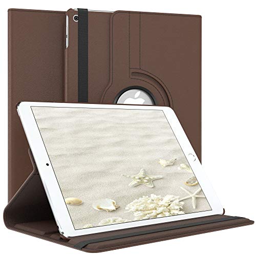 EAZY CASE - Tablet Hülle für iPad Air 2. Generation (2014) Schutzhülle 9.7 Zoll Smart Cover Tablet Case Rotationcase zum Aufstellen Klapphülle 360° drehbar mit Standfunktion Tasche Kunstleder Braun von EAZY CASE