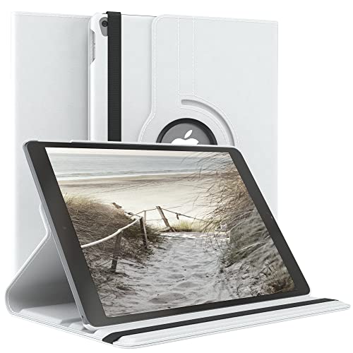 EAZY CASE - Tablet Hülle für iPad Air 3. Generation 2019 Schutzhülle 10.5 Zoll Smart Cover Tablet Case Rotationcase zum Aufstellen Klapphülle 360° drehbar mit Standfunktion Tasche Kunstleder Weiß von EAZY CASE