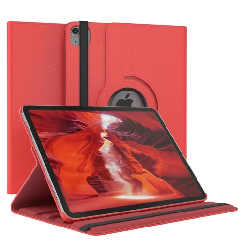 EAZY CASE - Tablet Hülle für iPad Air 4 (2020) / Air 5 (2022) Schutzhülle 10.9 Zoll Smart Cover Tablet Case Rotationcase zum Aufstellen Klapphülle 360° drehbar mit Standfunktion Tasche Kunstleder Rot von EAZY CASE