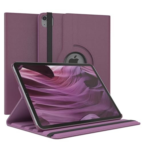 EAZY CASE - Tablet Hülle für iPad Air 4 / Air 5 Generation Schutzhülle 10.9 Zoll Smart Cover Tablet Case Rotationcase zum Aufstellen Klapphülle 360° drehbar mit Standfunktion Tasche Kunstleder Lila von EAZY CASE