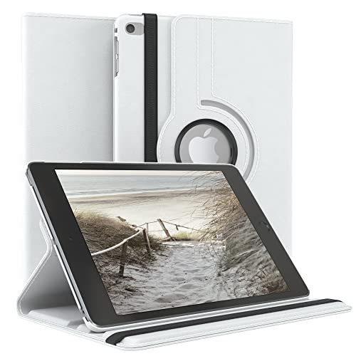 EAZY CASE - Tablet Hülle für iPad Mini 5 Schutzhülle 7.9 Zoll Smart Cover Tablet Case Rotationcase zum Aufstellen Klapphülle 360° drehbar mit Standfunktion Tasche Kunstleder Weiß von EAZY CASE