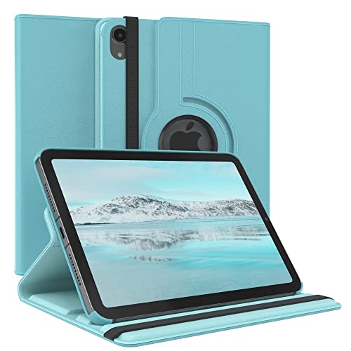 EAZY CASE - Tablet Hülle für iPad Mini 6 (2021) Schutzhülle 8.3 Zoll Smart Cover Tablet Case Rotationcase zum Aufstellen Klapphülle 360° drehbar mit Standfunktion Tasche Kunstleder Blau von EAZY CASE