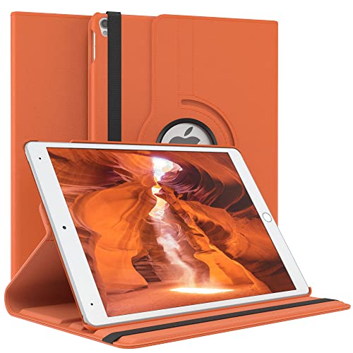 EAZY CASE - Tablet Hülle für iPad Pro 10,5 (2017) Schutzhülle 10.5 Zoll Smart Cover Tablet Case Rotationcase zum Aufstellen Klapphülle 360° drehbar mit Standfunktion Tasche Kunstleder Orange von EAZY CASE