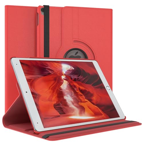 EAZY CASE - Tablet Hülle für iPad Pro 10,5" 2017 Schutzhülle 10.5 Zoll Smart Cover Tablet Case Rotationcase zum Aufstellen Klapphülle 360° drehbar mit Standfunktion Tasche Kunstleder Rot von EAZY CASE