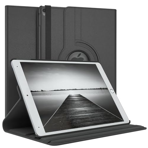 EAZY CASE - Tablet Hülle für iPad Pro 10,5" 2017 Schutzhülle 10.5 Zoll Smart Cover Tablet Case Rotationcase zum Aufstellen Klapphülle 360° drehbar mit Standfunktion Tasche Kunstleder Schwarz von EAZY CASE