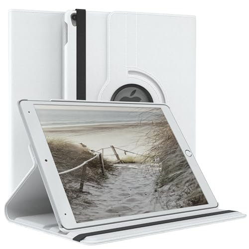 EAZY CASE - Tablet Hülle für iPad Pro 10,5" 2017 Schutzhülle 10.5 Zoll Smart Cover Tablet Case Rotationcase zum Aufstellen Klapphülle 360° drehbar mit Standfunktion Tasche Kunstleder Weiß von EAZY CASE