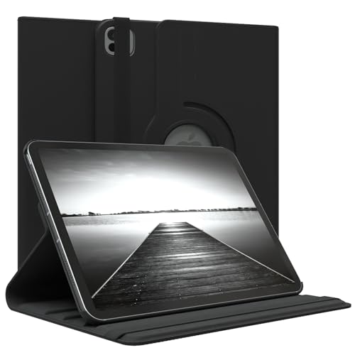 EAZY CASE - Tablet Hülle für iPad Pro 10,9" (2024) Schutzhülle 10,9 Zoll Smart Cover Tablet Case Rotationcase zum Aufstellen Klapphülle 360° drehbar mit Standfunktion Tasche Kunstleder Schwarz von EAZY CASE