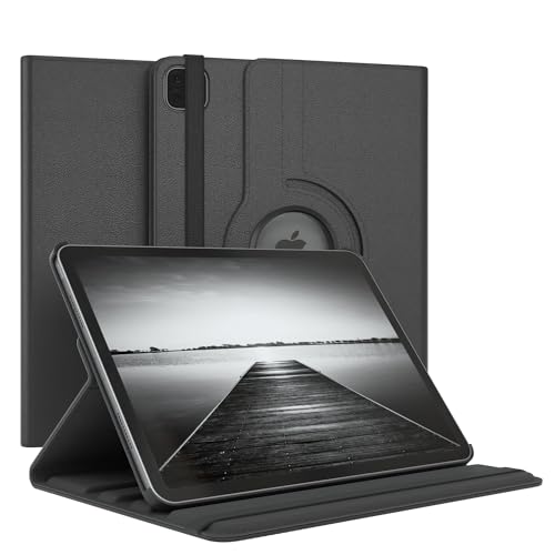 EAZY CASE - Tablet Hülle für iPad Pro 11" 2018 Schutzhülle 11 Zoll Smart Cover Tablet Case Rotationcase zum Aufstellen Klapphülle 360° drehbar mit Standfunktion Tasche Kunstleder Schwarz von EAZY CASE