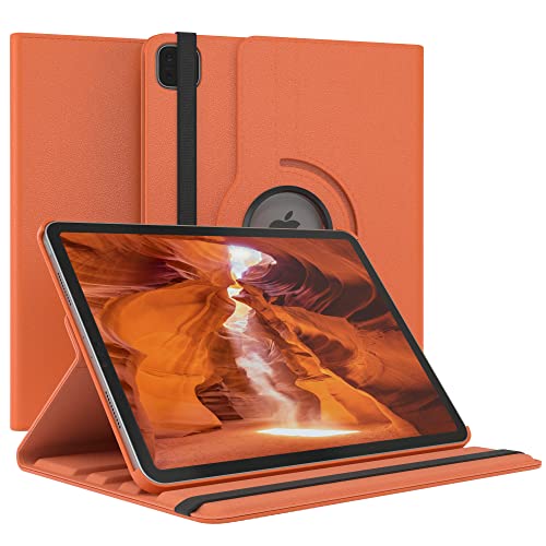 EAZY CASE - Tablet Hülle für iPad Pro 11 2021/2022 3./4. Gen. Schutzhülle 11 Zoll Smart Cover Tablet Case Rotationcase zum Aufstellen Klapphülle 360° drehbar mit Standfunktion Tasche Kunstleder Orange von EAZY CASE