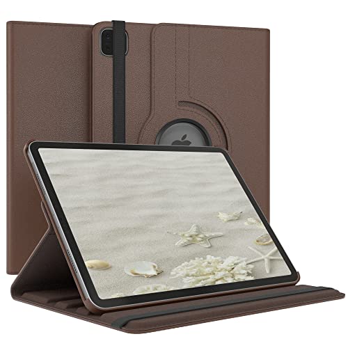 EAZY CASE - Tablet Hülle für iPad Pro 11" 2021/2022 Schutzhülle 11 Zoll Smart Cover Tablet Case Rotationcase zum Aufstellen Klapphülle 360° drehbar mit Standfunktion Tasche Kunstleder Braun von EAZY CASE