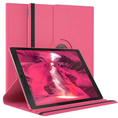 EAZY CASE - Tablet Hülle für iPad Pro 12,9" (2017) Schutzhülle 12.9 Zoll Smart Cover Tablet Case Rotationcase zum Aufstellen Klapphülle 360° drehbar mit Standfunktion Tasche Kunstleder Pink von EAZY CASE
