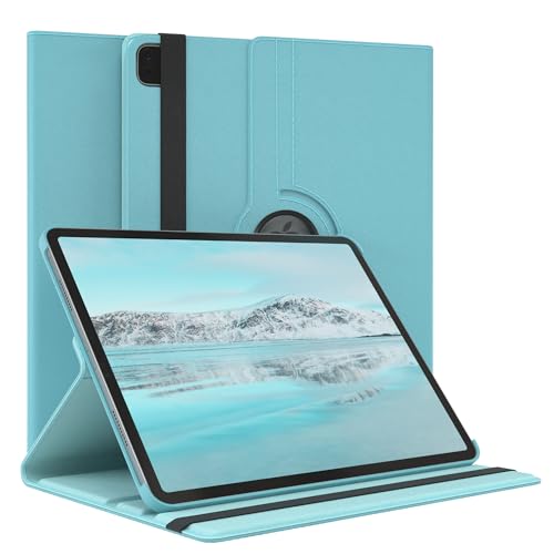 EAZY CASE - Tablet Hülle für iPad Pro 12,9" (iPad 5. Gen.) Schutzhülle 12.9 Zoll Smart Cover Tablet Case Rotationcase zum Aufstellen Klapphülle 360° drehbar mit Standfunktion Tasche Kunstleder Blau von EAZY CASE