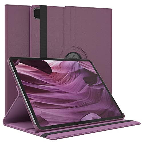 EAZY CASE - Tablet Hülle für iPad Pro 12,9" (iPad 5. Gen.) Schutzhülle 12.9 Zoll Smart Cover Tablet Case Rotationcase zum Aufstellen Klapphülle 360° drehbar mit Standfunktion Tasche Kunstleder Lila von EAZY CASE