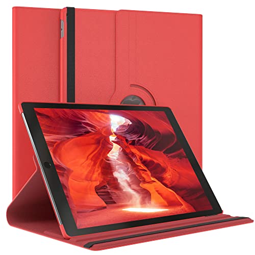 EAZY CASE - Tablet Hülle für iPad Pro 12,9 2. Generation 2017 Schutzhülle 12.9 Zoll Smart Cover Tablet Case Rotationcase zum Aufstellen Klapphülle 360° drehbar mit Standfunktion Tasche Kunstleder Rot von EAZY CASE