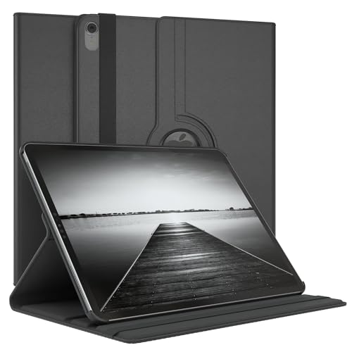 EAZY CASE - Tablet Hülle für iPad Pro 12,9" 2018 3. Gen. Schutzhülle 12.9 Zoll Smart Cover Tablet Case Rotationcase zum Aufstellen Klapphülle 360° drehbar Standfunktion Tasche Kunstleder Schwarz von EAZY CASE