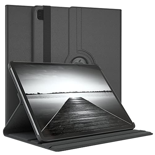 EAZY CASE - Tablet Hülle für iPad Pro 12,9" 2020 Schutzhülle 12.9 Zoll Smart Cover Tablet Case Rotationcase zum Aufstellen Klapphülle 360° drehbar mit Standfunktion Tasche Kunstleder Schwarz von EAZY CASE