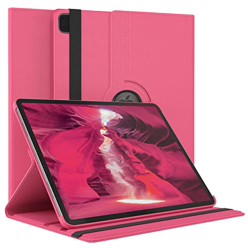 EAZY CASE - Tablet Hülle für iPad Pro 12,9" 2021 Schutzhülle 12.9 Zoll Smart Cover Tablet Case Rotationcase zum Aufstellen Klapphülle 360° drehbar mit Standfunktion Tasche Kunstleder Pink von EAZY CASE