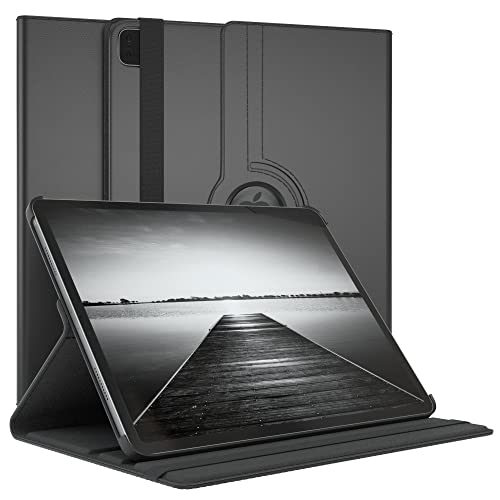 EAZY CASE - Tablet Hülle für iPad Pro 12,9" 2021 Schutzhülle 12.9 Zoll Smart Cover Tablet Case Rotationcase zum Aufstellen Klapphülle 360° drehbar mit Standfunktion Tasche Kunstleder Schwarz von EAZY CASE