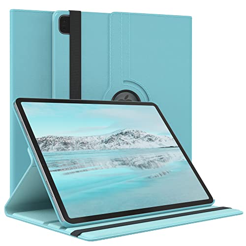 EAZY CASE - Tablet Hülle für iPad Pro 12,9 6. Generation 2022 Schutzhülle 12.9 Zoll Smart Cover Tablet Case Rotationcase zum Aufstellen Klapphülle 360° drehbar mit Standfunktion Tasche Kunstleder Blau von EAZY CASE