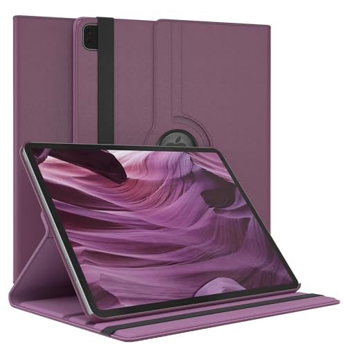 EAZY CASE - Tablet Hülle für iPad Pro 12,9 6. Generation 2022 Schutzhülle 12.9 Zoll Smart Cover Tablet Case Rotationcase zum Aufstellen Klapphülle 360° drehbar mit Standfunktion Tasche Kunstleder Lila von EAZY CASE