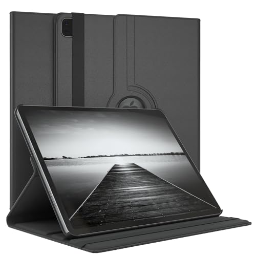 EAZY CASE - Tablet Hülle für iPad Pro 12,9" 6. Generation Schutzhülle 12.9 Zoll Smart Cover Tablet Case Rotationcase zum Aufstellen Klapphülle 360° drehbar mit Standfunktion Tasche Kunstleder Schwarz von EAZY CASE