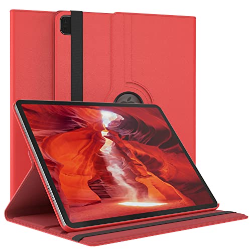 EAZY CASE - Tablet Hülle für iPad Pro 6 Generation (2022) Schutzhülle 12.9 Zoll Smart Cover Tablet Case Rotationcase zum Aufstellen Klapphülle 360° drehbar mit Standfunktion Tasche Kunstleder Rot von EAZY CASE