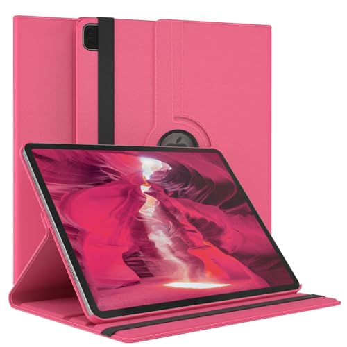 EAZY CASE - Tablet Hülle für iPad Pro 6. Generation 2022 Schutzhülle 12.9 Zoll Smart Cover Tablet Case Rotationcase zum Aufstellen Klapphülle 360° drehbar mit Standfunktion Tasche Kunstleder Pink von EAZY CASE