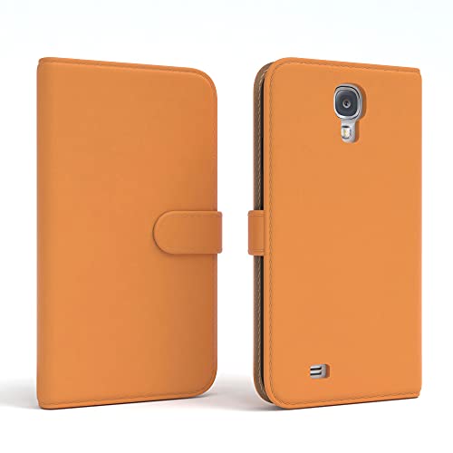 EAZY CASE Tasche kompatibel mit Samsung Galaxy S4 / S4 Neo Schutzhülle mit Standfunktion Klapphülle Bookstyle, Handytasche Handyhülle mit Magnetverschluss und Kartenfach, Kunstleder, Orange von EAZY CASE